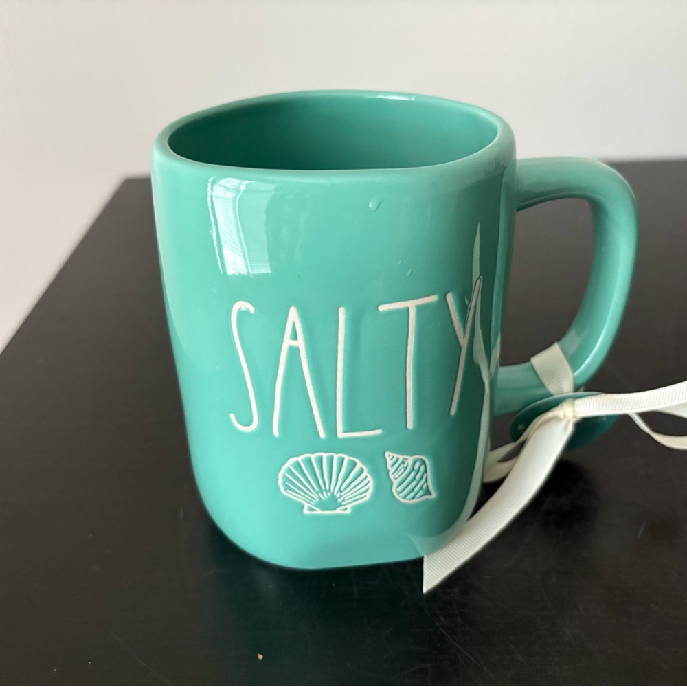 New Rae Dunn Blue Ceramic Mug Salty Design - Picture 2 of 3